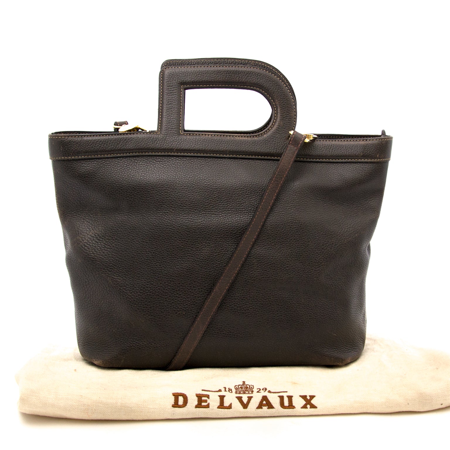 Acheter secur en ligne pour le meilleur prix Delvaux Brown D Top Handle Bag