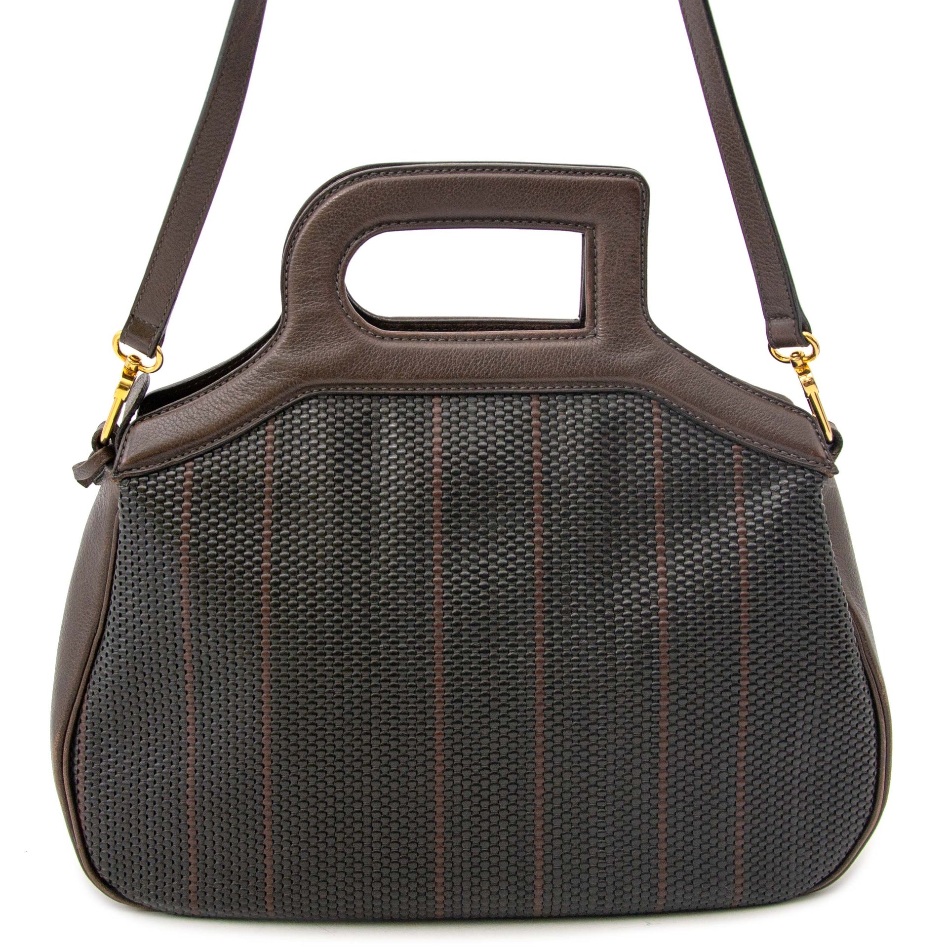 koop veilig tweedehands authentieke Delvaux Brown Toile De Cuir Handbag aan goede prijs bij Labellov, vintage webwinkel
