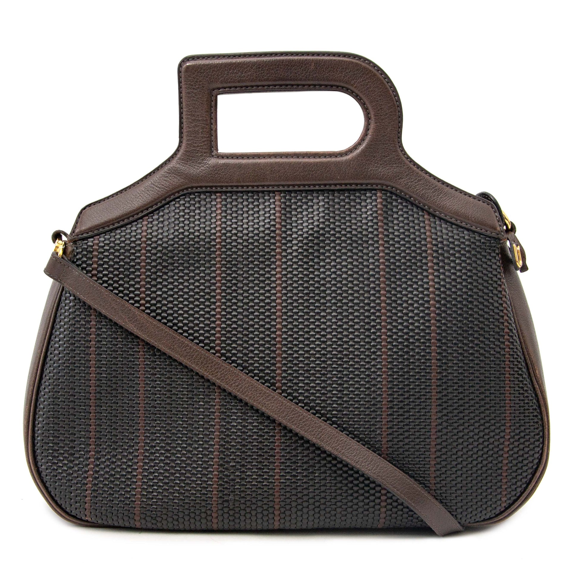 Delvaux Brown Toile De Cuir Handbag