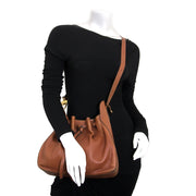 buy Delvaux Brown Leather Drawstring Tote at labellov antwerp for the best price