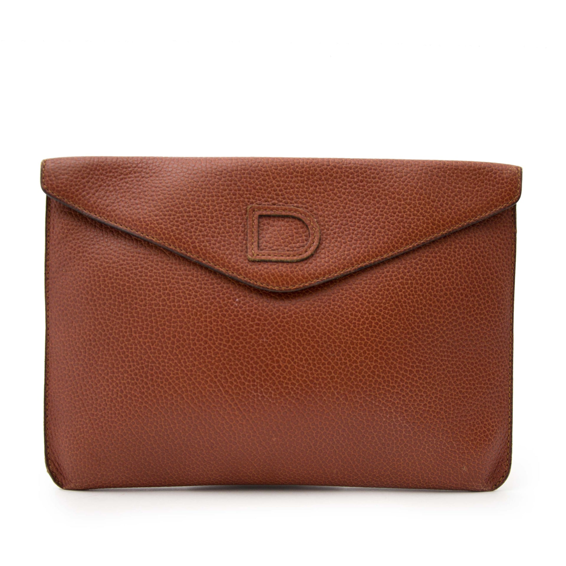 Delvaux Leather Envelope Clutch for sale online at Labellov Antwerp