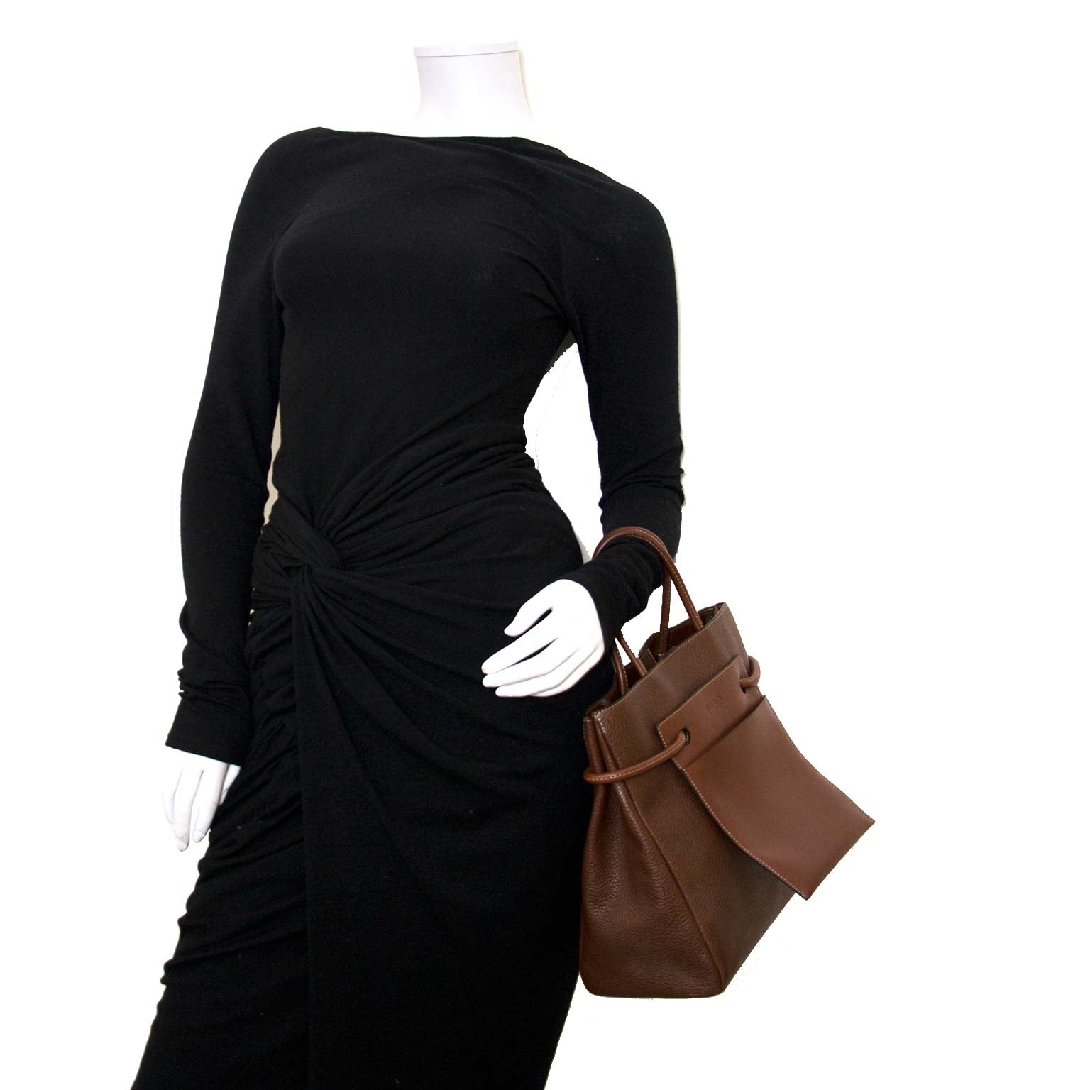 Deux de Delvaux Chestnut Brown Top Handle for the best price at Labellov