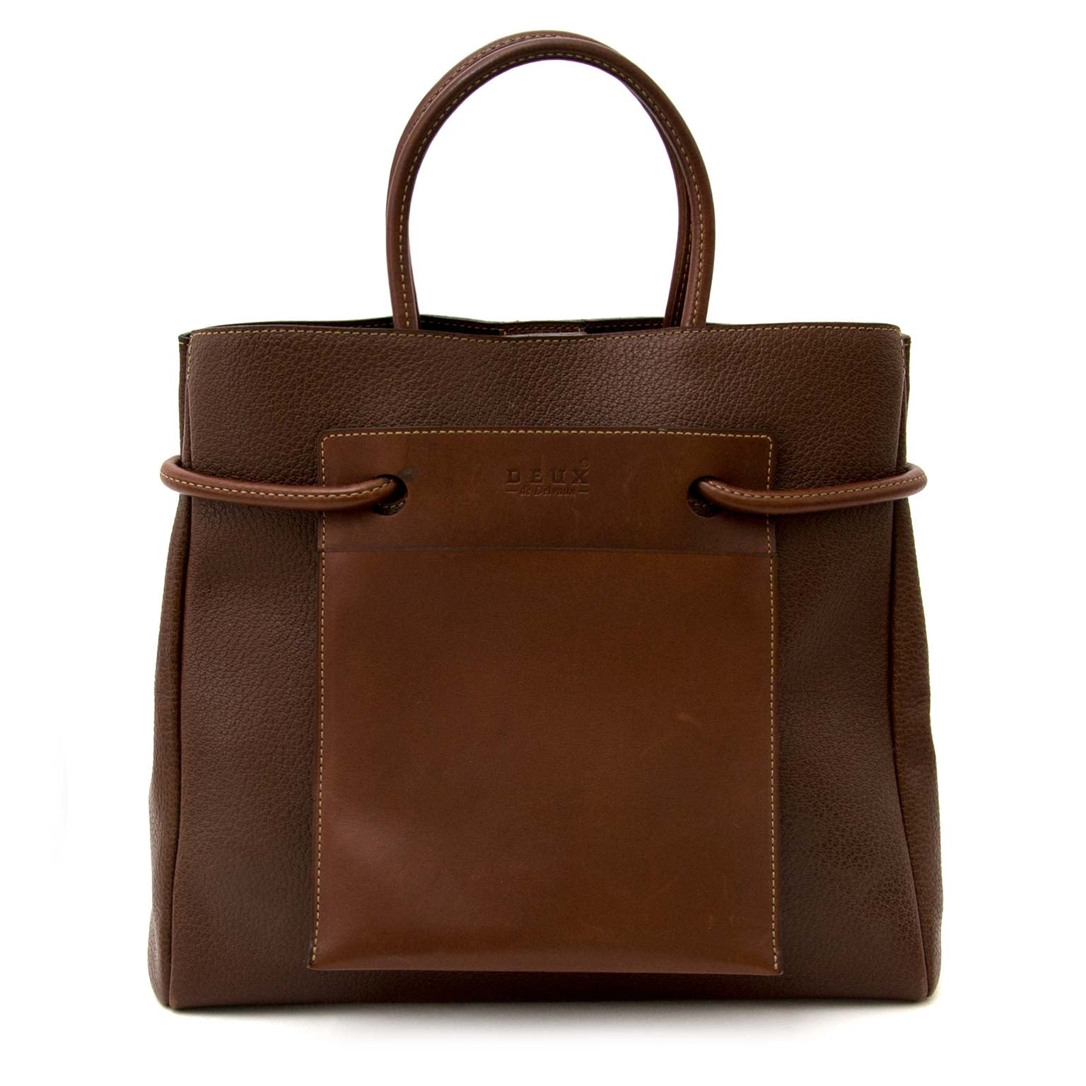 Deux de Delvaux Chestnut Brown Top Handle for the best price at Labellov