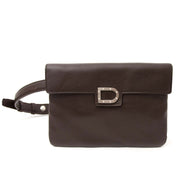 Delvaux Smooth Brown Leather Belt Bag for sale online at Labellov