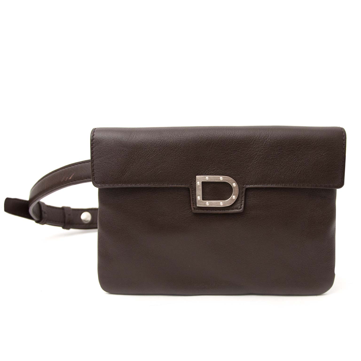 Delvaux Smooth Brown Leather Belt Bag for sale online at Labellov