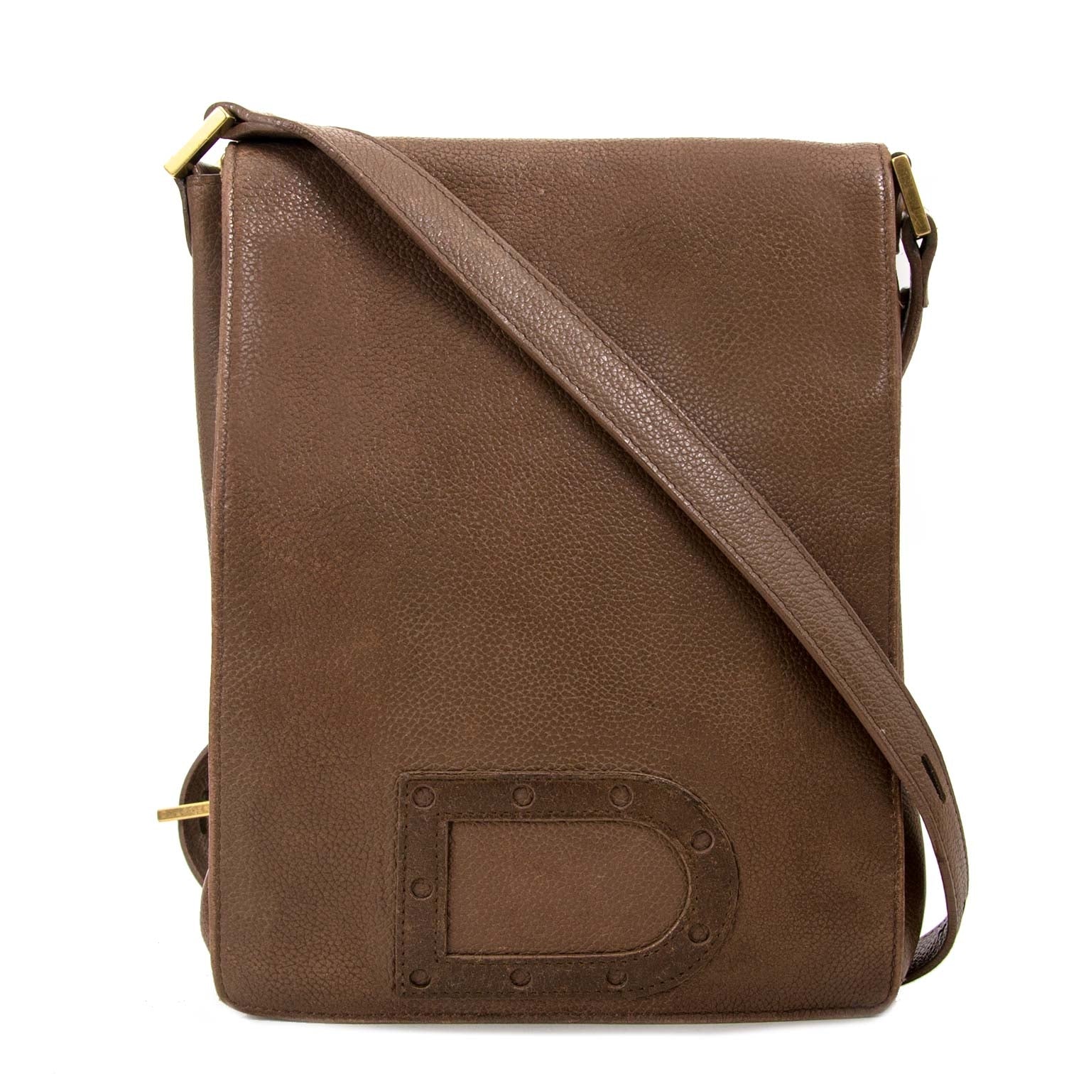 delvaux brown leather shoulder bag now for sale at labellov vintage fashion webshop belgium