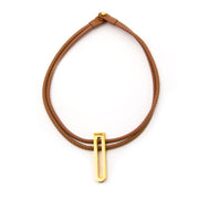 acheter en ligne comme neuf Delvaux Cognac D Leather Necklace pour le meilleur prix