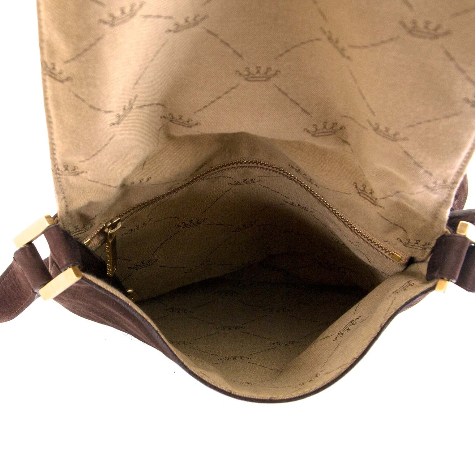 achetez et vendez seconde main authentique Delvaux Brown Nubuck Messenger Bag chez labellov vintage boutique de mode en ligne