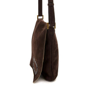 Delvaux Brown Nubuck Messenger Bag en vendre chez labellov antwerpen au meilleur prix