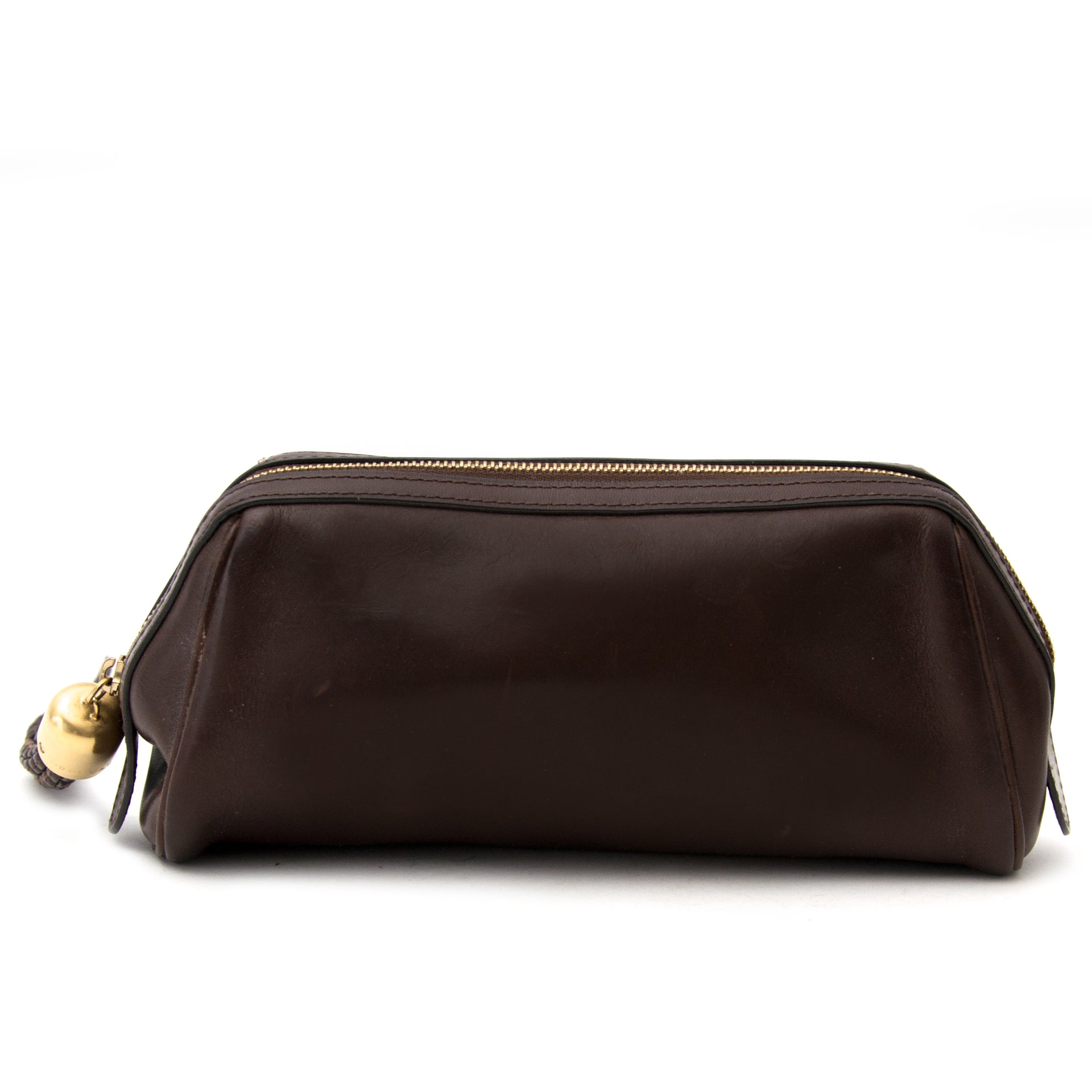 Delvaux Brown Bridon Leather Pochette te koop