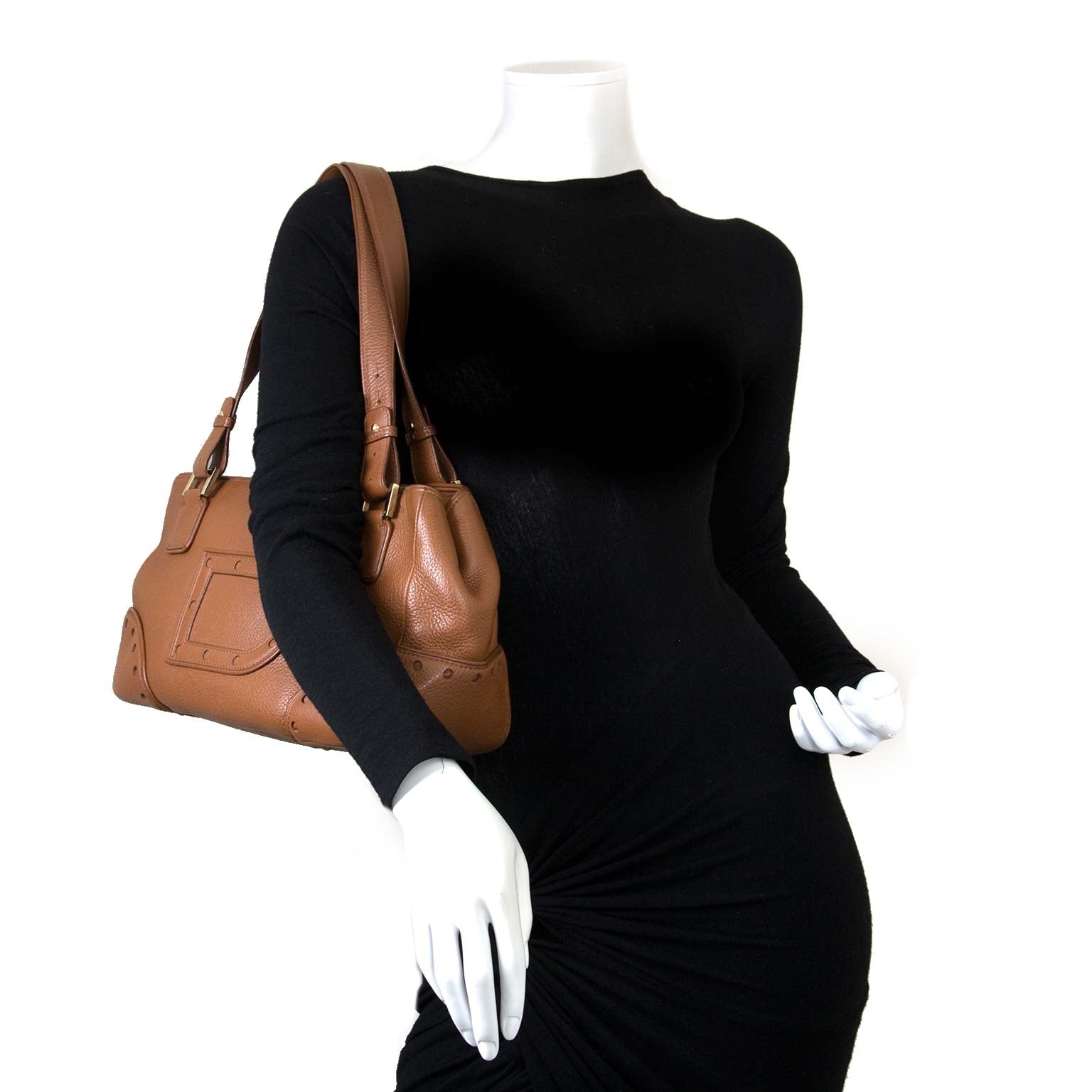 koop Delvaux Brown Louise Shoulderbag bij labellov antwerpen
