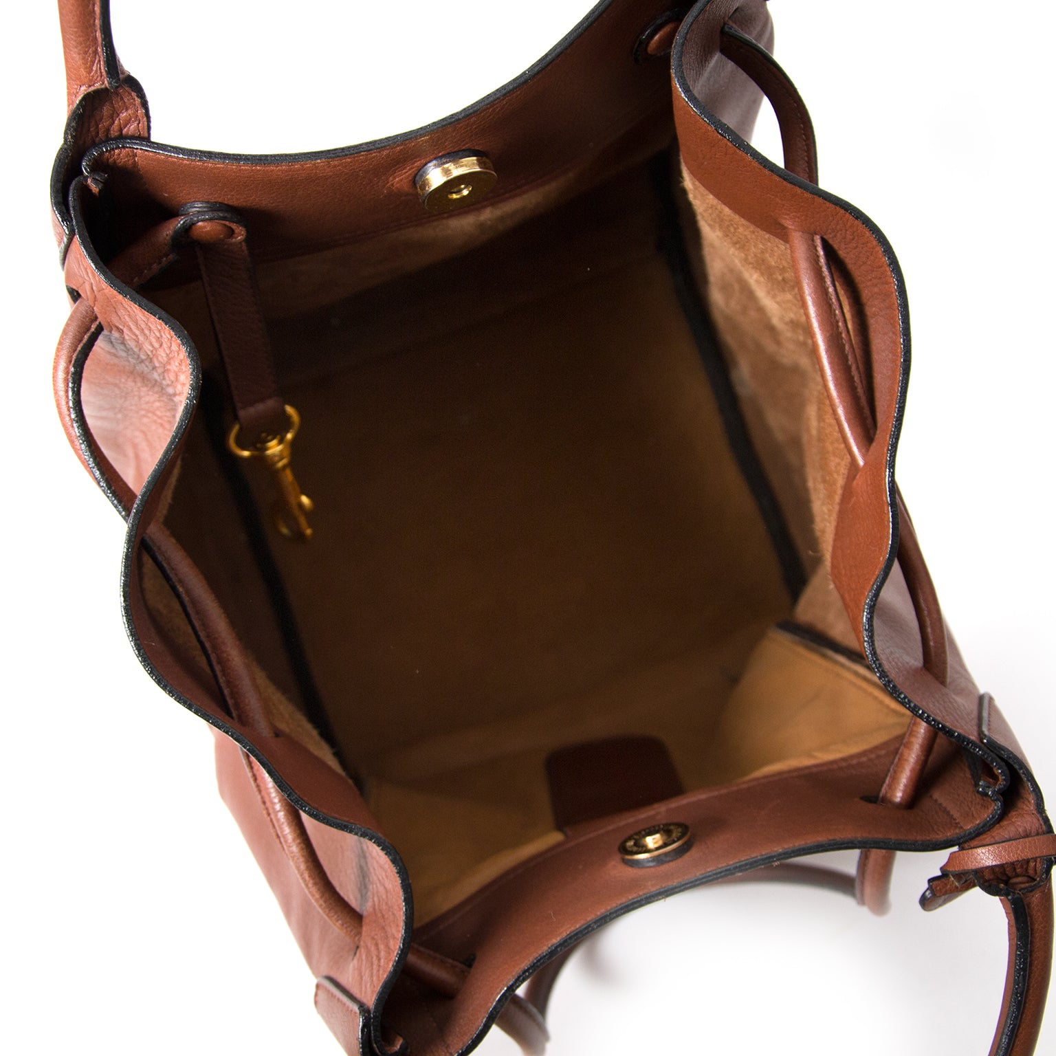 koop veilig koop veilig online tweedehands Delvaux Brown Brillant MM + Strap