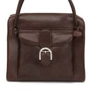 real real designer luxury Delvaux Dark Brown Shoulder Bag best price wolrdwide shipping