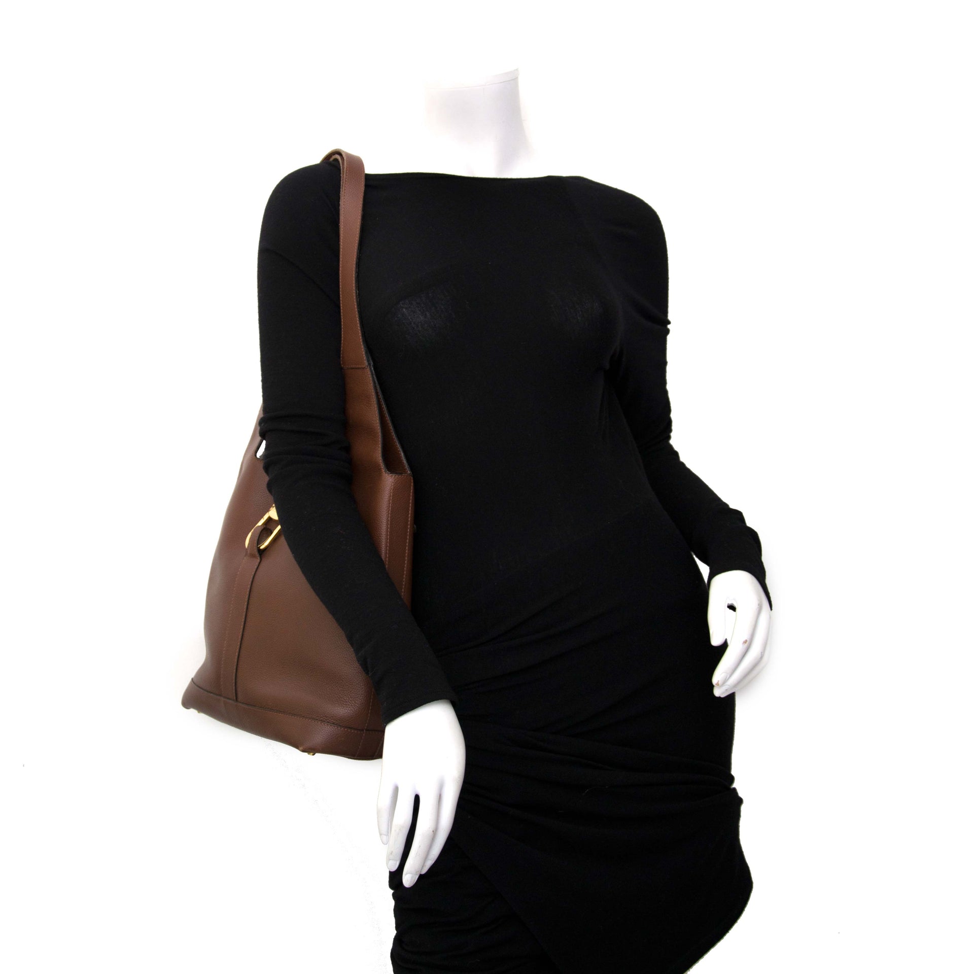 Sac à bandoulière en cuir marron Delvaux