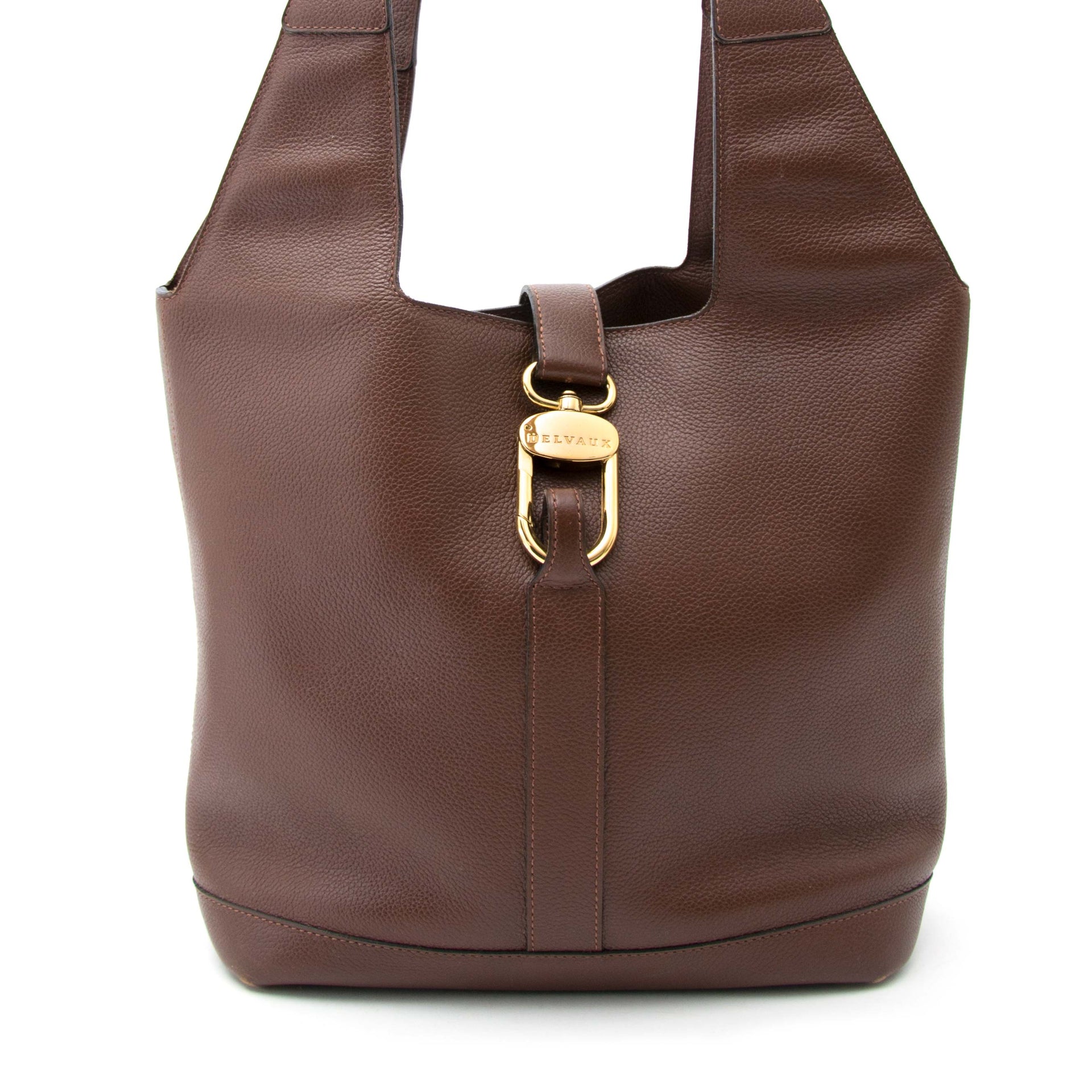 Sac à bandoulière en cuir marron Delvaux
