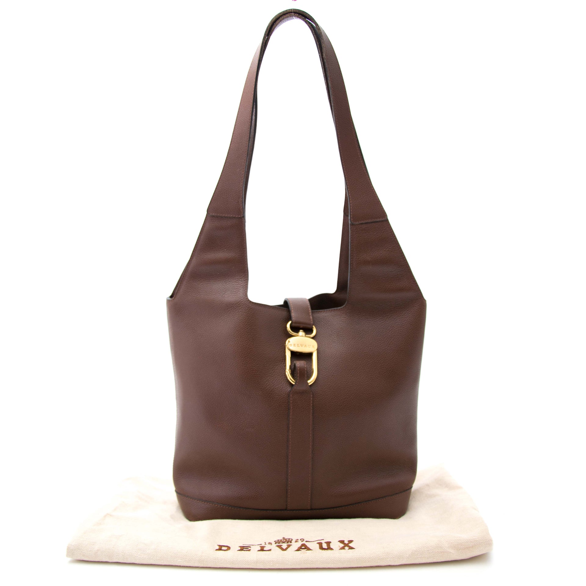 Sac à bandoulière en cuir marron Delvaux