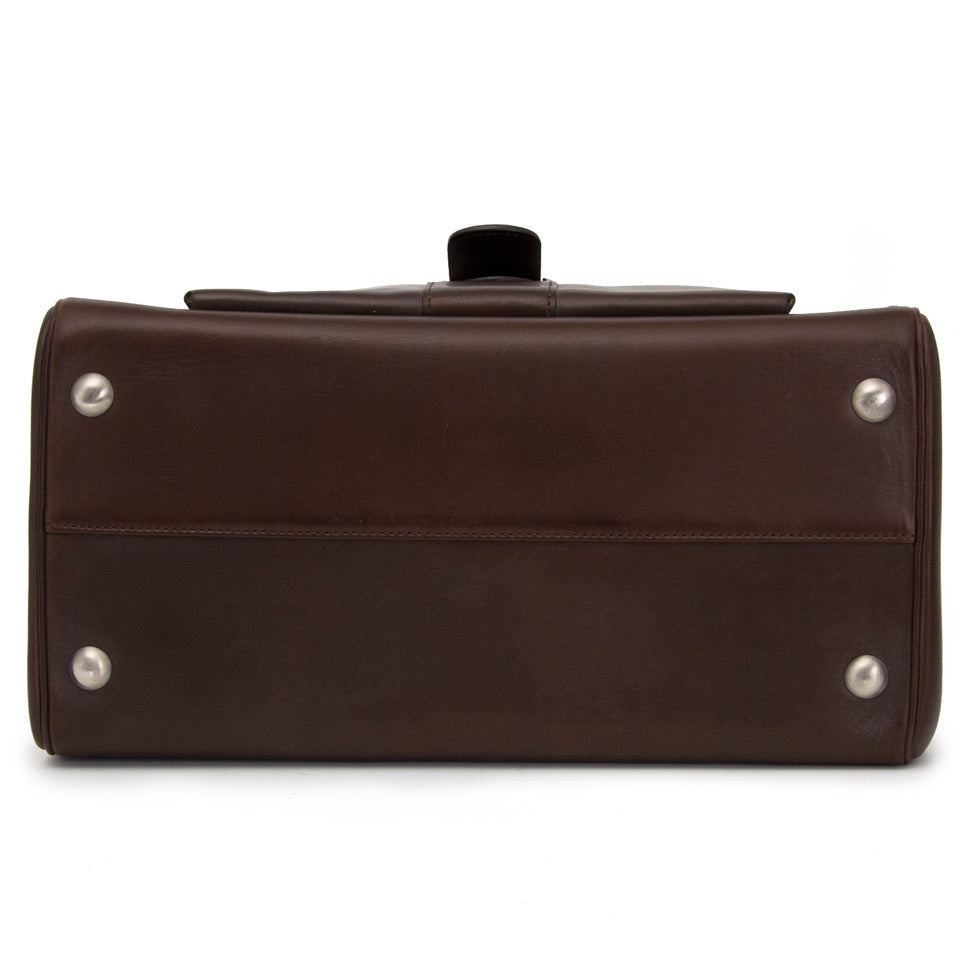 acheter en ligne comme neuf Delvaux Dark Brown Shoulder Bag pour le meilleur prix