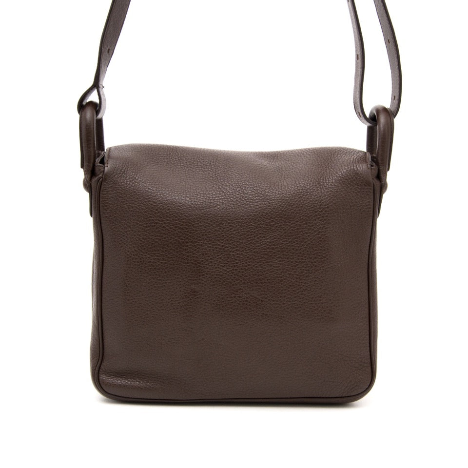 Secondhand luxury Delvaux Sangria Brillant Baudrier Leather Shoulder Bag available online and for the best price