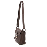 Tweedehands Delvaux Sangria Brillant Baudrier Leather Shoulder Bag in leder kopen en verkopen