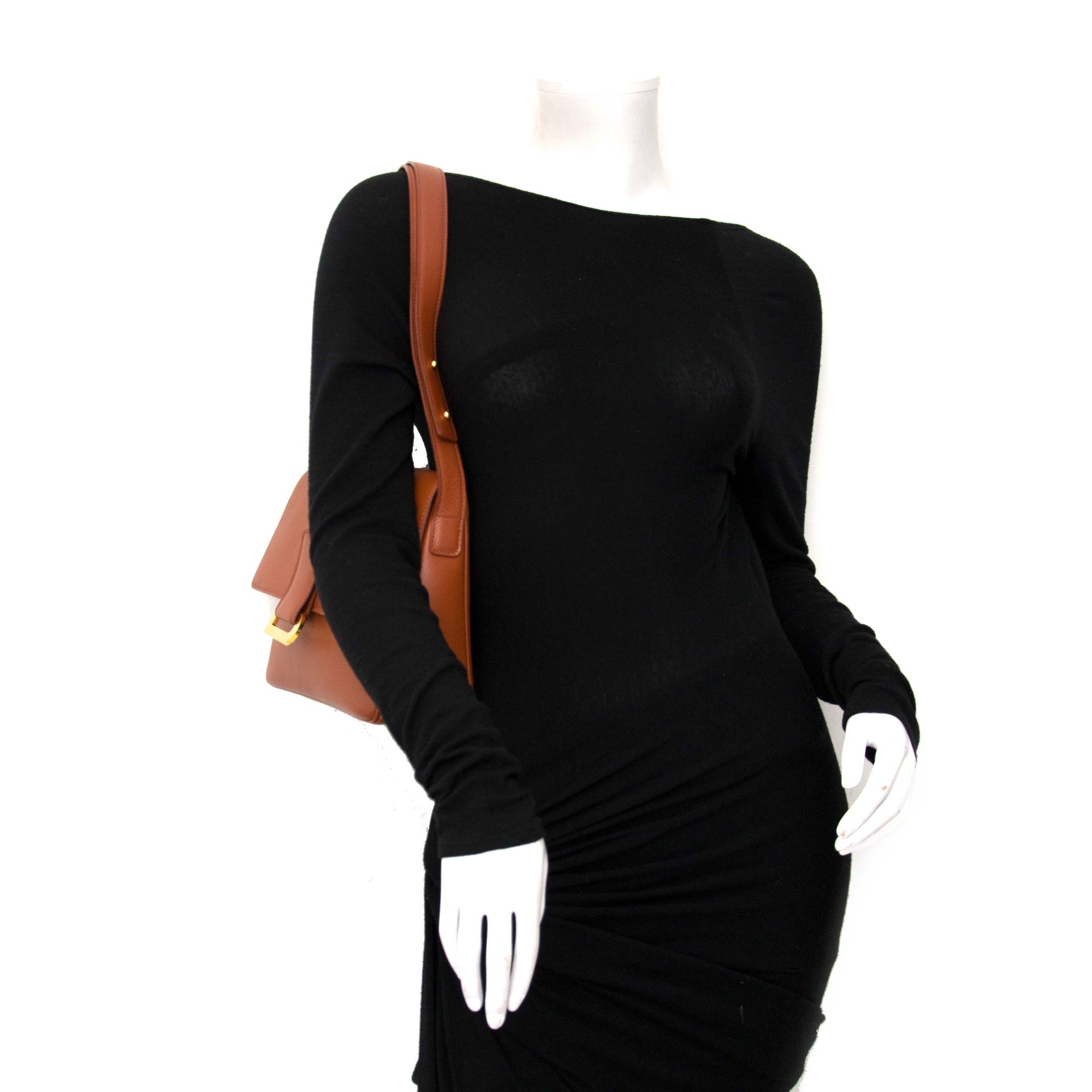 boetiek en online tweedehands Delvaux Camel Poirier Shoulder Bag