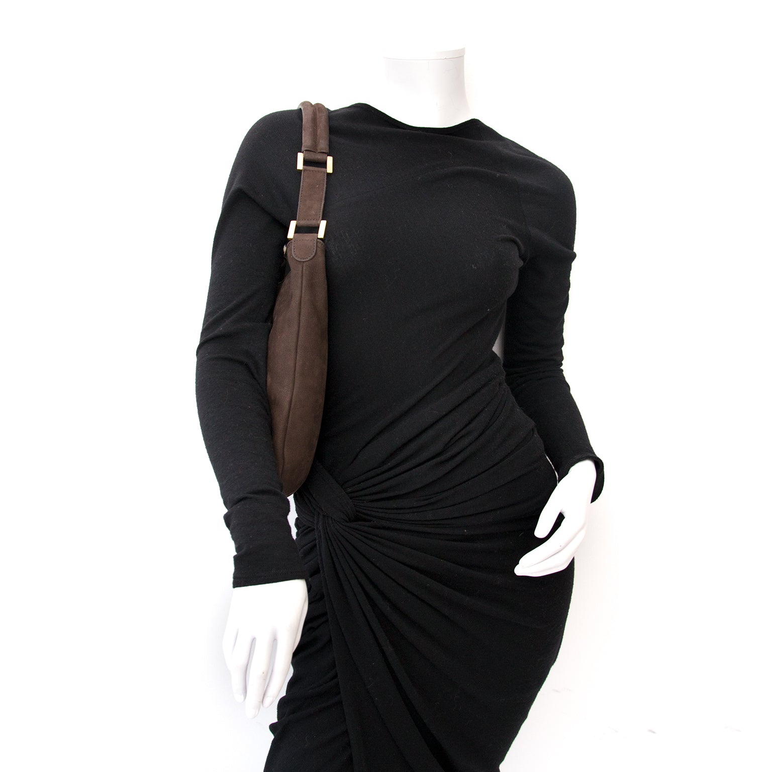 comme neuf sac a main Delvaux Nubuck Brown Le Louise