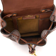 shop safe onlien secondhand Delvaux Brown Toile De Cuir Backpack