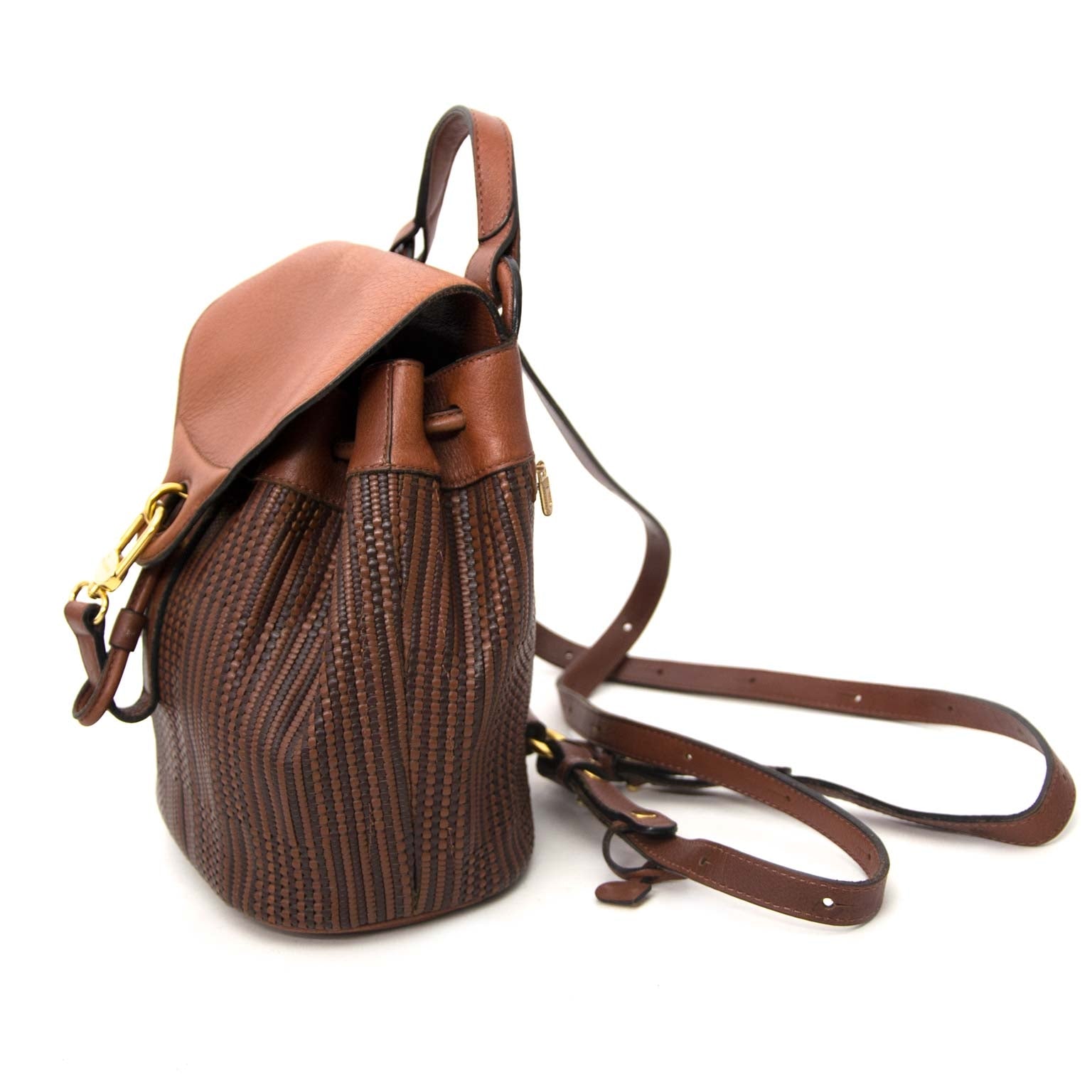 skip the waitinglist shop safe online Delvaux Brown Toile De Cuir Backpack