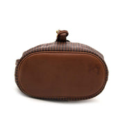 koop online tegen de beste prijs jou tweedehands Delvaux Brown Toile De Cuir Backpack