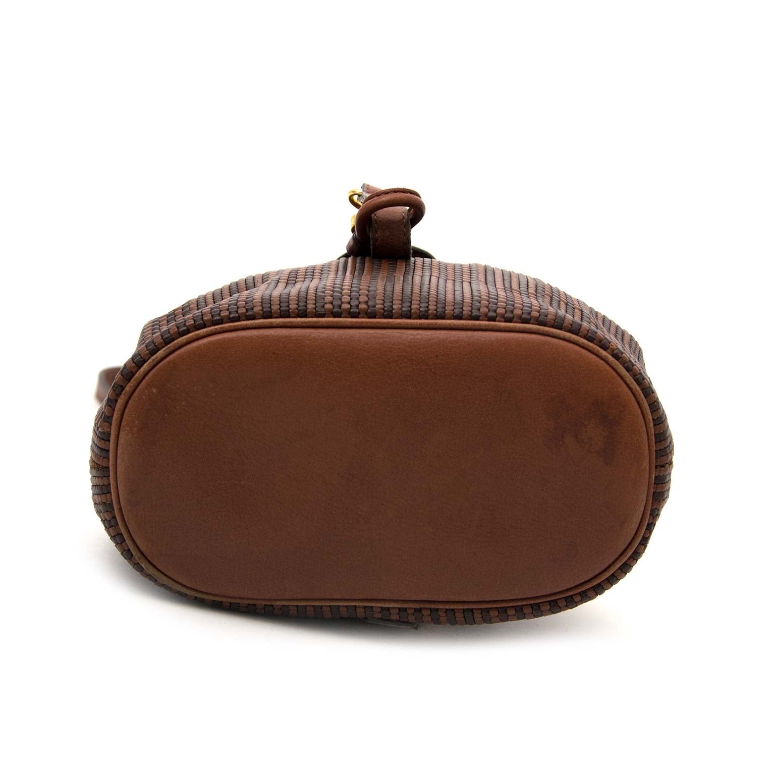 koop online tegen de beste prijs jou tweedehands Delvaux Brown Toile De Cuir Backpack