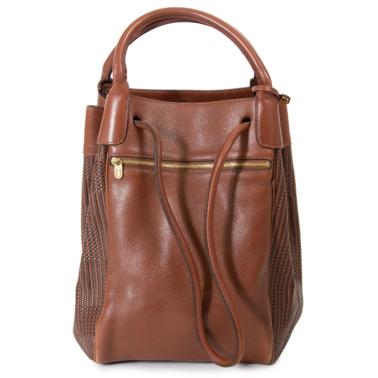 delvaux bruine toile de cuir corail gm tas nu te koop bij labellov vintage mode webshop belgië