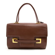 100% original Delvaux brown top handle bag with gold handle for the best price