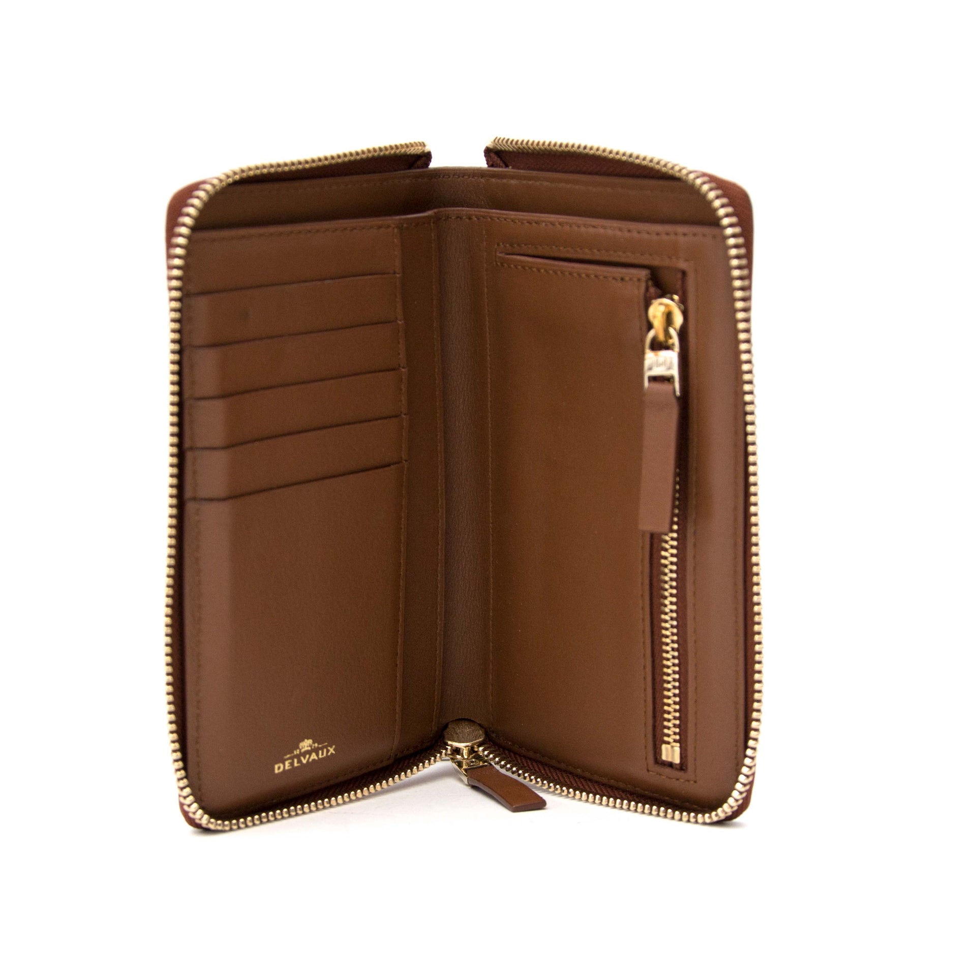 Delvaux Brown Zipper Wallet