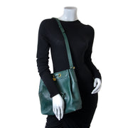Delvaux Green Leather Bucket Bag