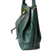 Delvaux Green Leather Bucket Bag