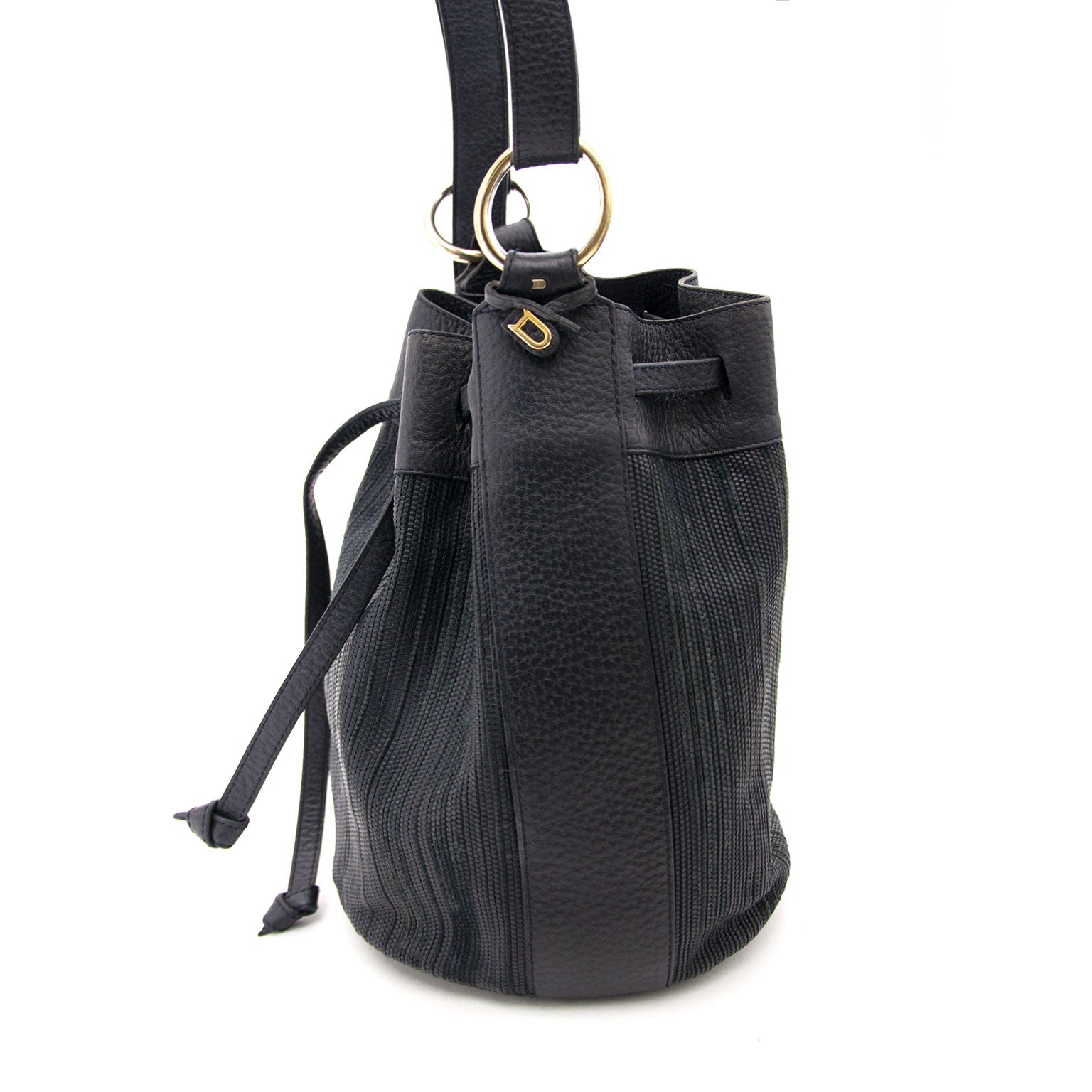 We buy and sell your secondhand designer handbags for the best price such as Delvaux Toile de Cuir Bucket Bag