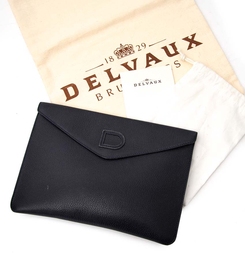 acheter en ligne seconde main Delvaux Dark Blue Clutch