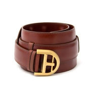 Delvaux Brown Leather Oversized Waist Belt