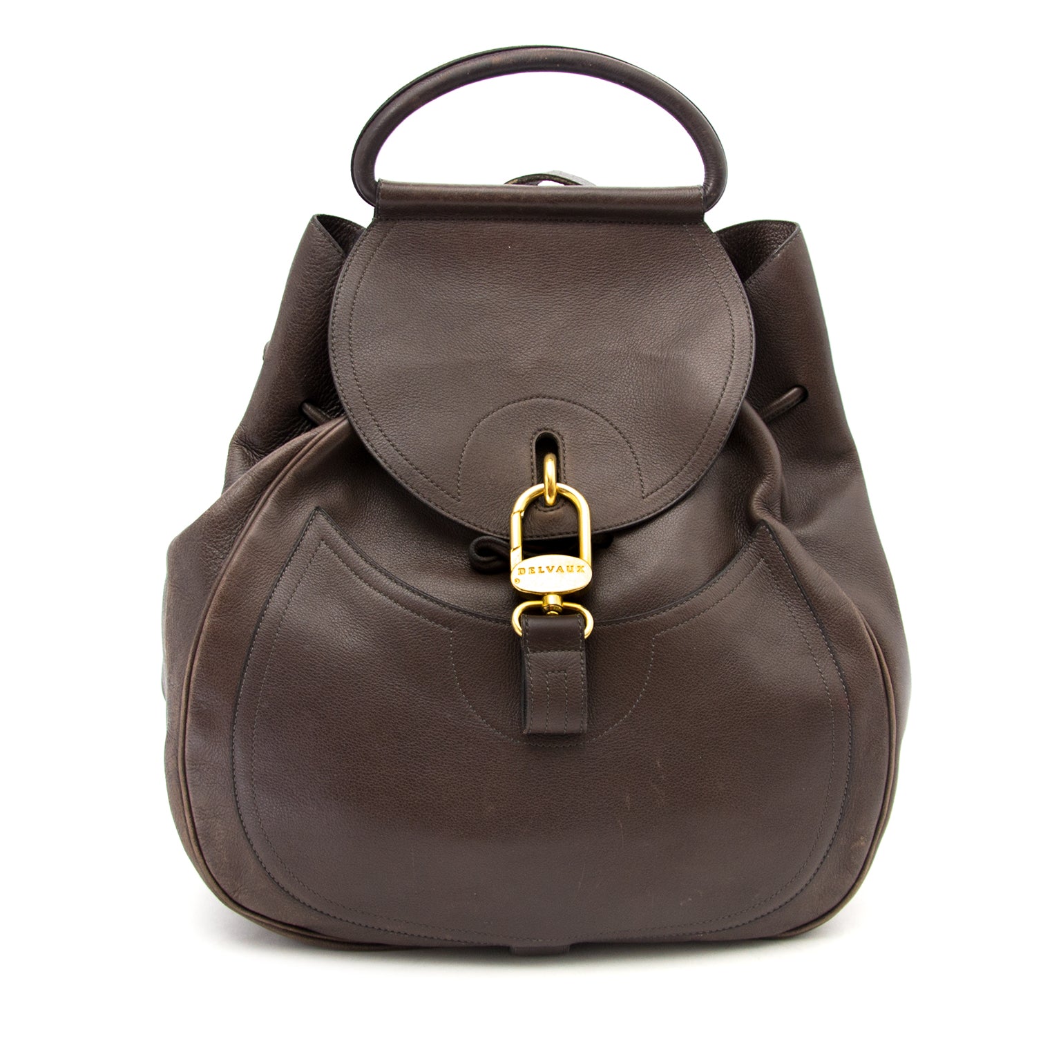 Delvaux Brown Cerceau GM Backpack now online at labellov.com for the best price.