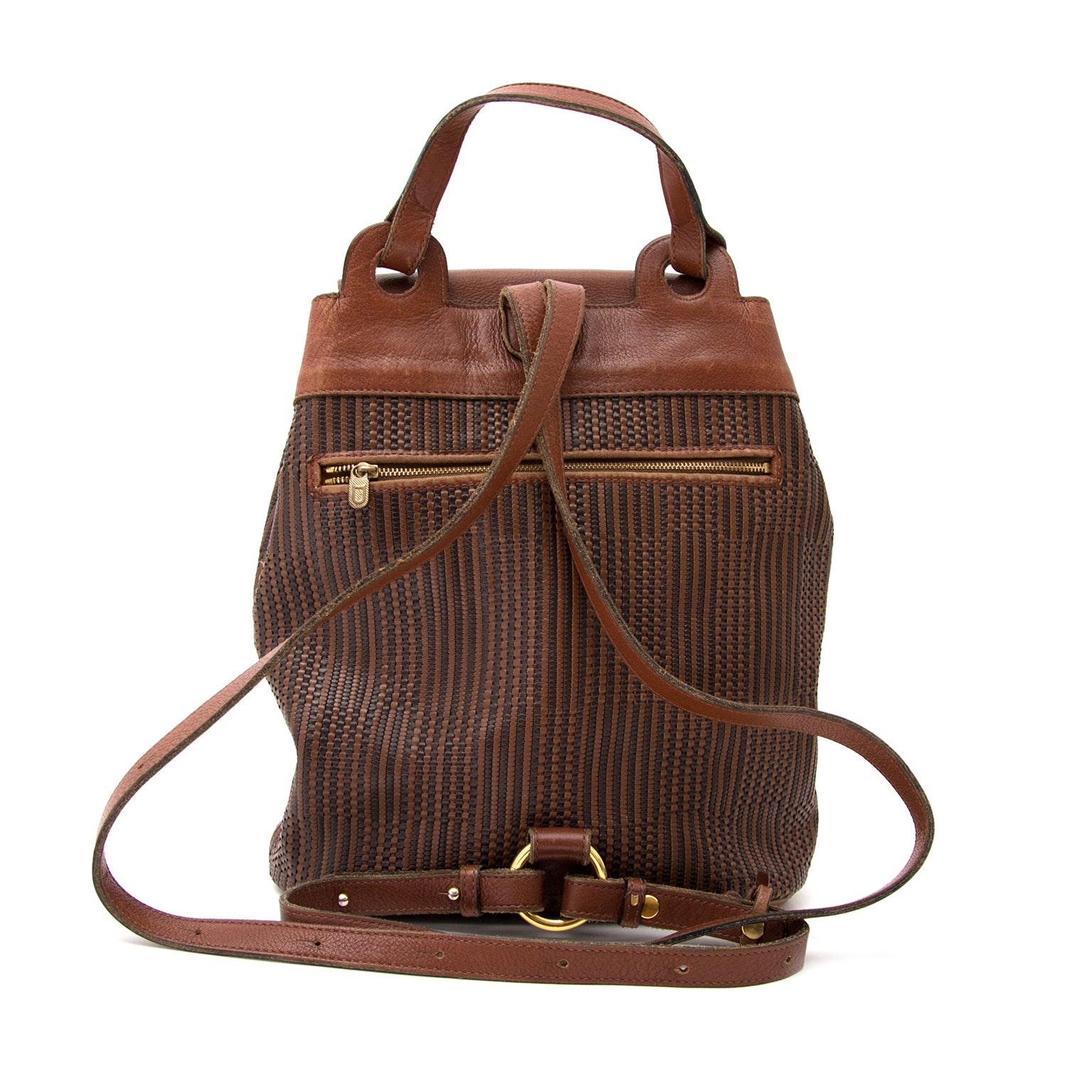 Delvaux Bruine Gevlochten Rugzak online op labellov.com tegen de beste prijs.