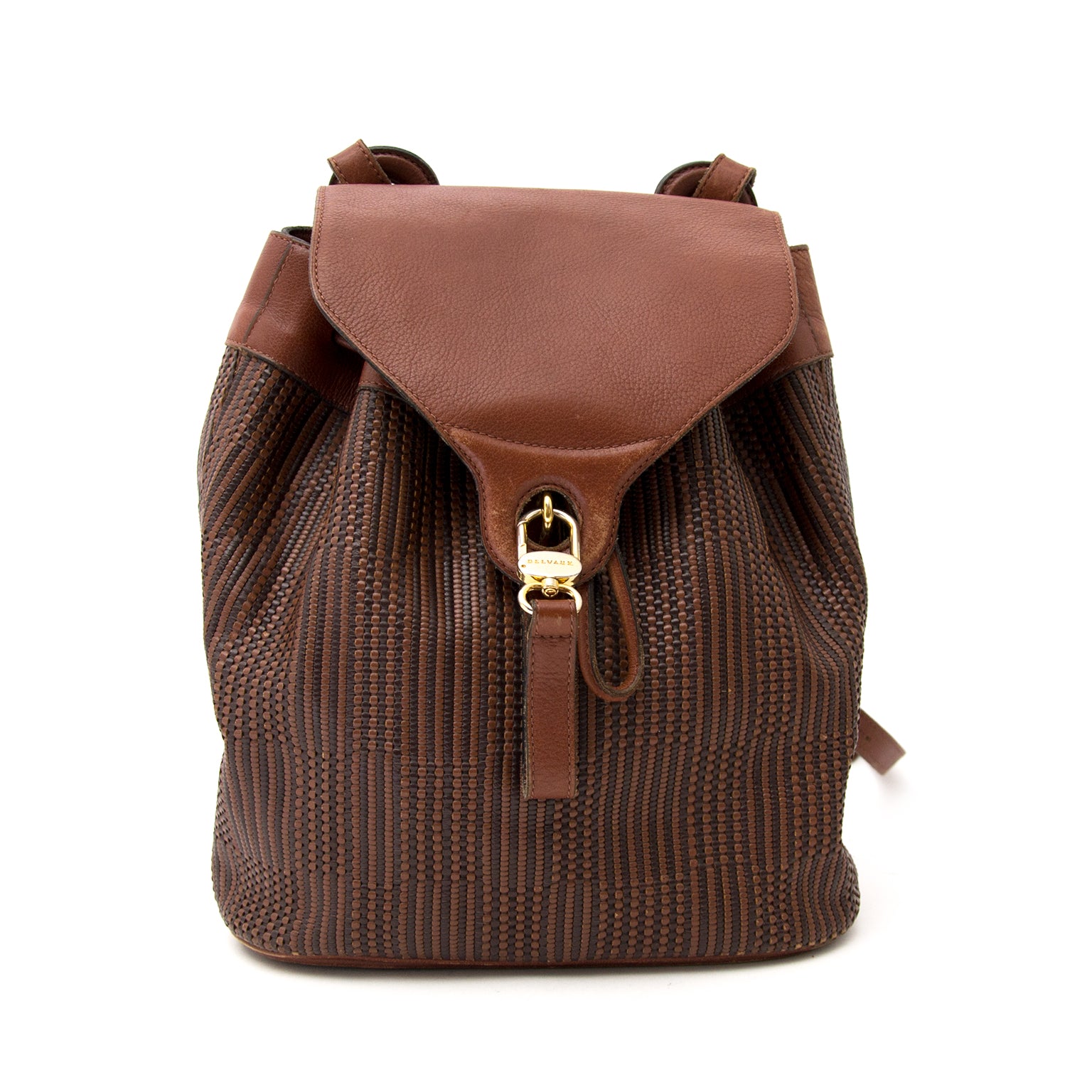 Delvaux Brown Toile De Cuir Backpack now online at labellov.com for the best price.