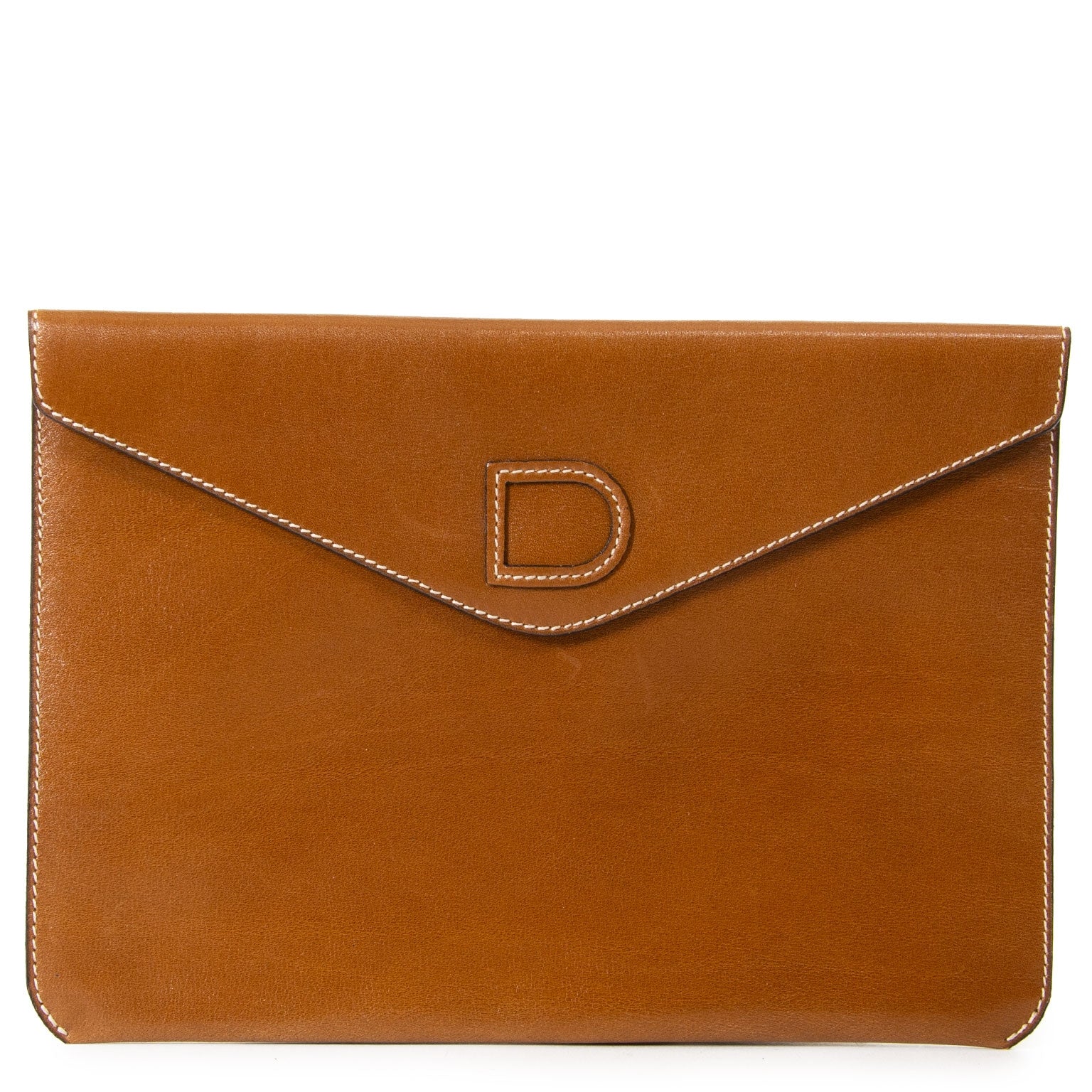 Delvaux Cognac Brown Pochette Clutch for the best price at Labellov