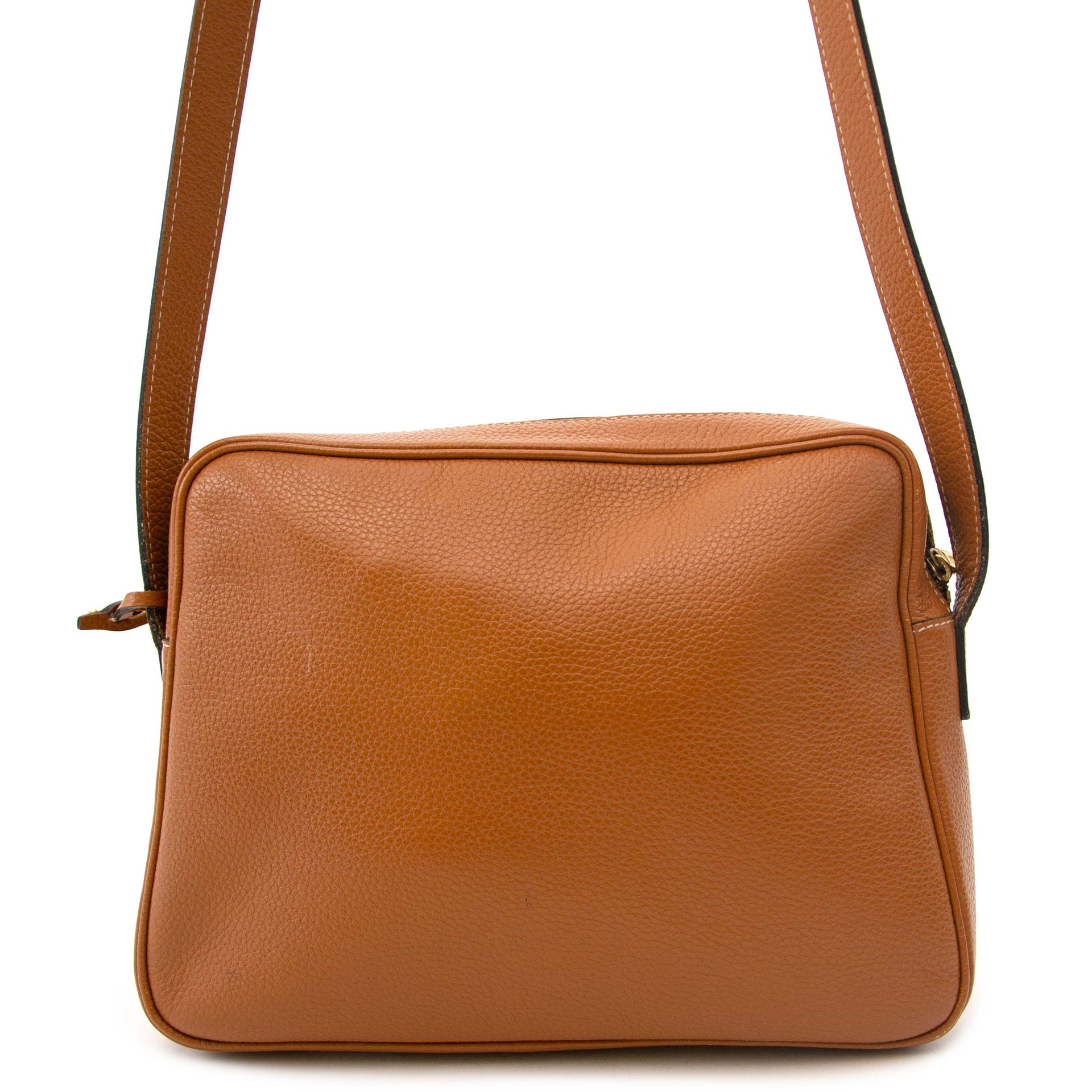 Delvaux Cognac Trotteur Shoulder Bag