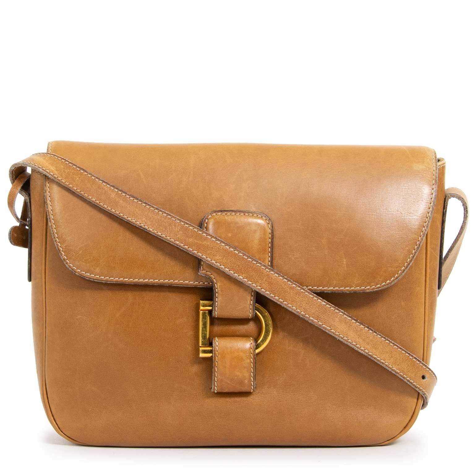 delvaux cognac crossbody bag now for sale at labellov vintage fashion webshop belgium