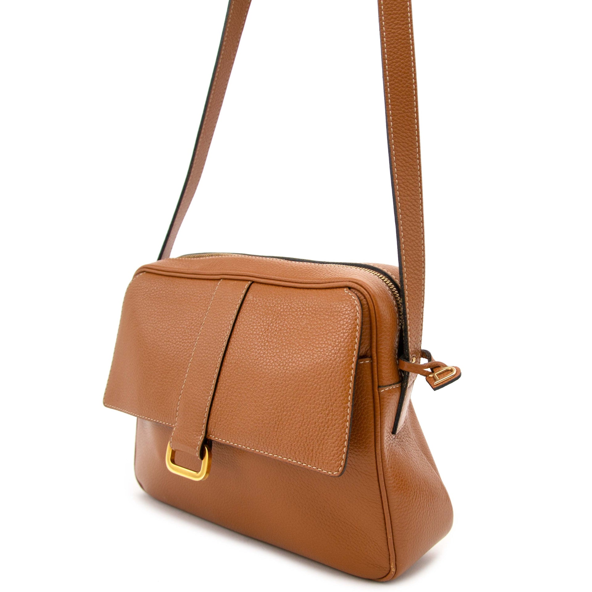 koop online tegen de beste prijs Delvaux Cognac Trotteur Shoulder Bag