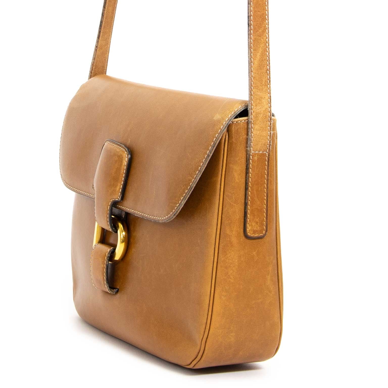 delvaux cognac crossbody bag now for sale at labellov vintage fashion webshop belgium