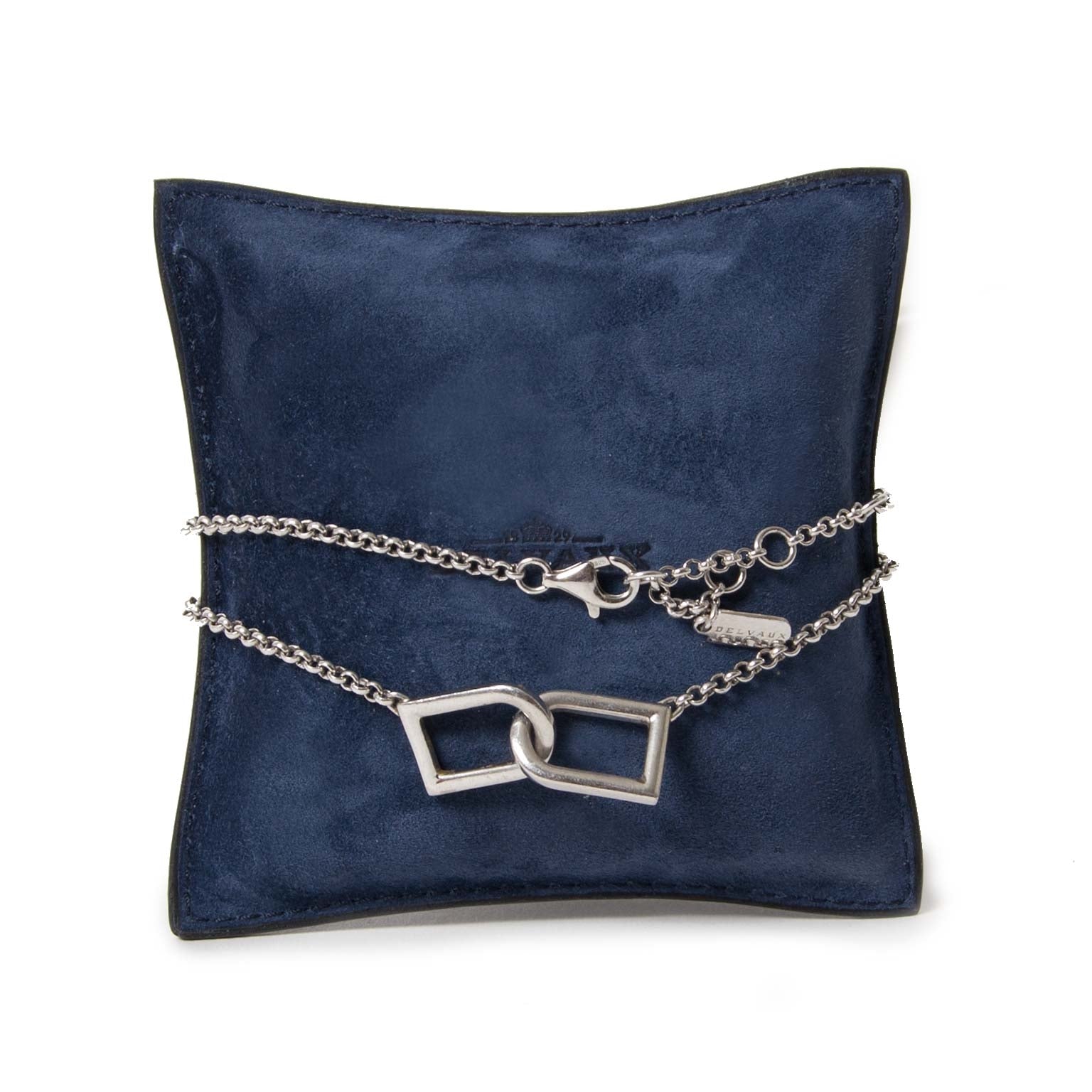 delvaux silver double d necklace now for sale at labellov vintage fashion webshop belgium