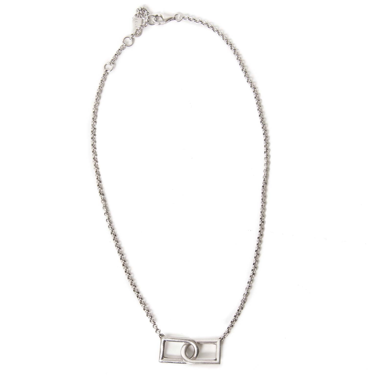 delvaux silver double d necklace now for sale at labellov vintage fashion webshop belgium