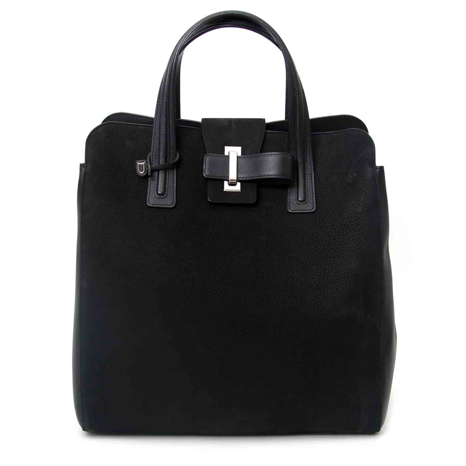 Delvaux Contemporian Black Nubuck Tote webshop en boetiek antwerpen