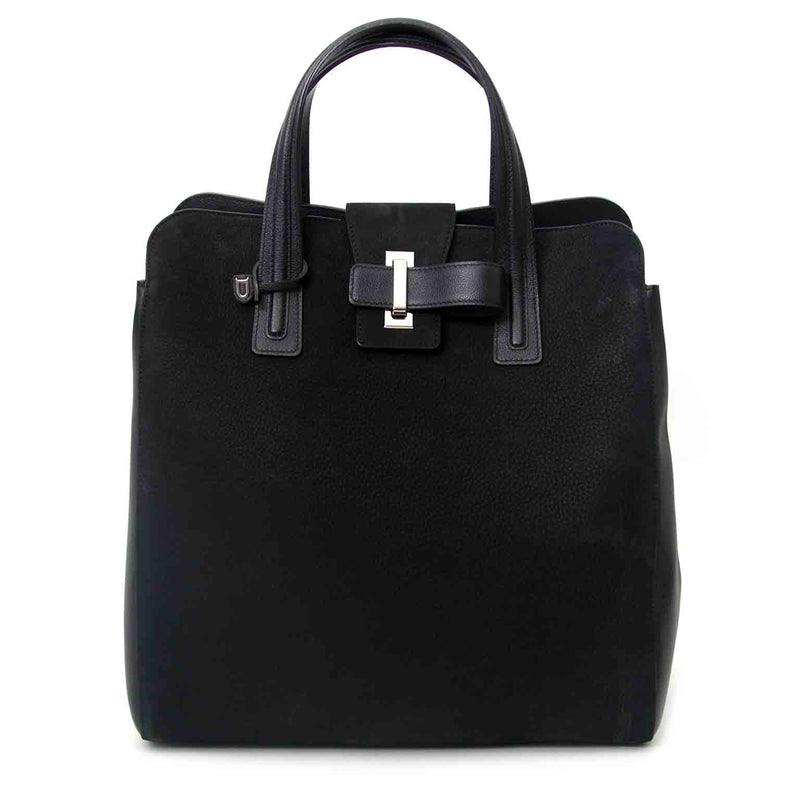 Delvaux Contemporian Black Nubuck Tote webshop en boetiek antwerpen