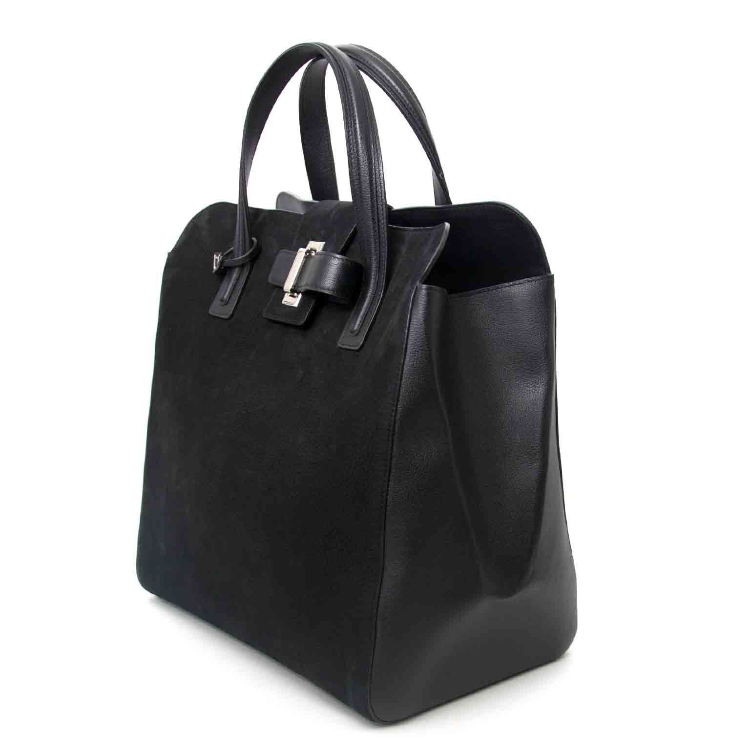 Delvaux Contemporian Black Nubuck Tote acheter en ligne ou magasin anvers belgique